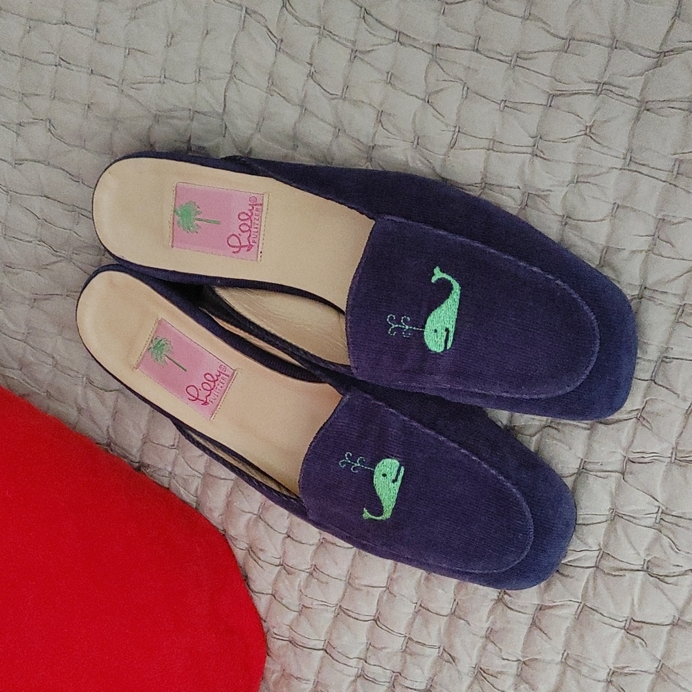 Lilly Pulitzer Corduroy Whale Mules slides 7